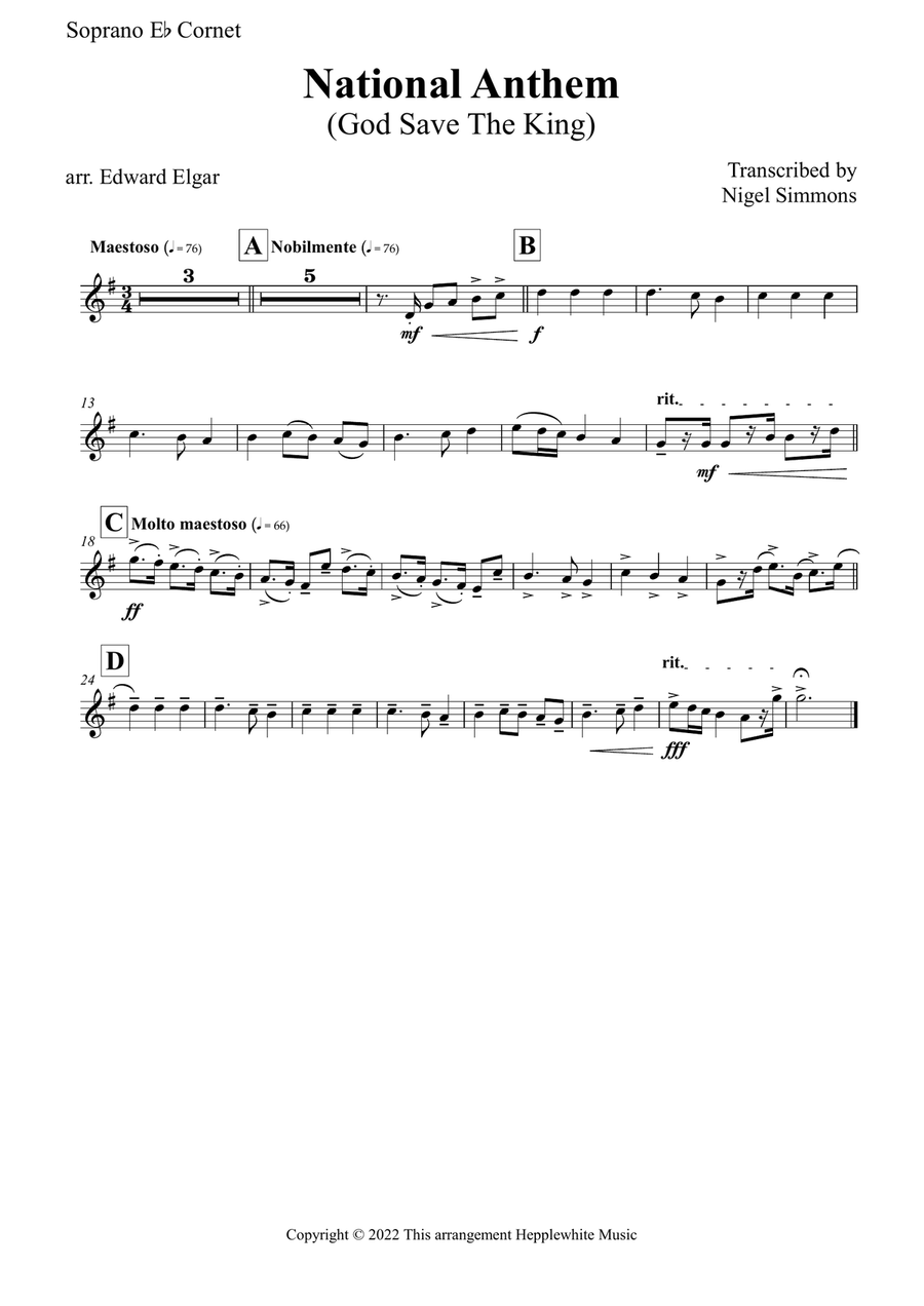 National Anthem: God Save The King Brass Band scores gallery preview page 5