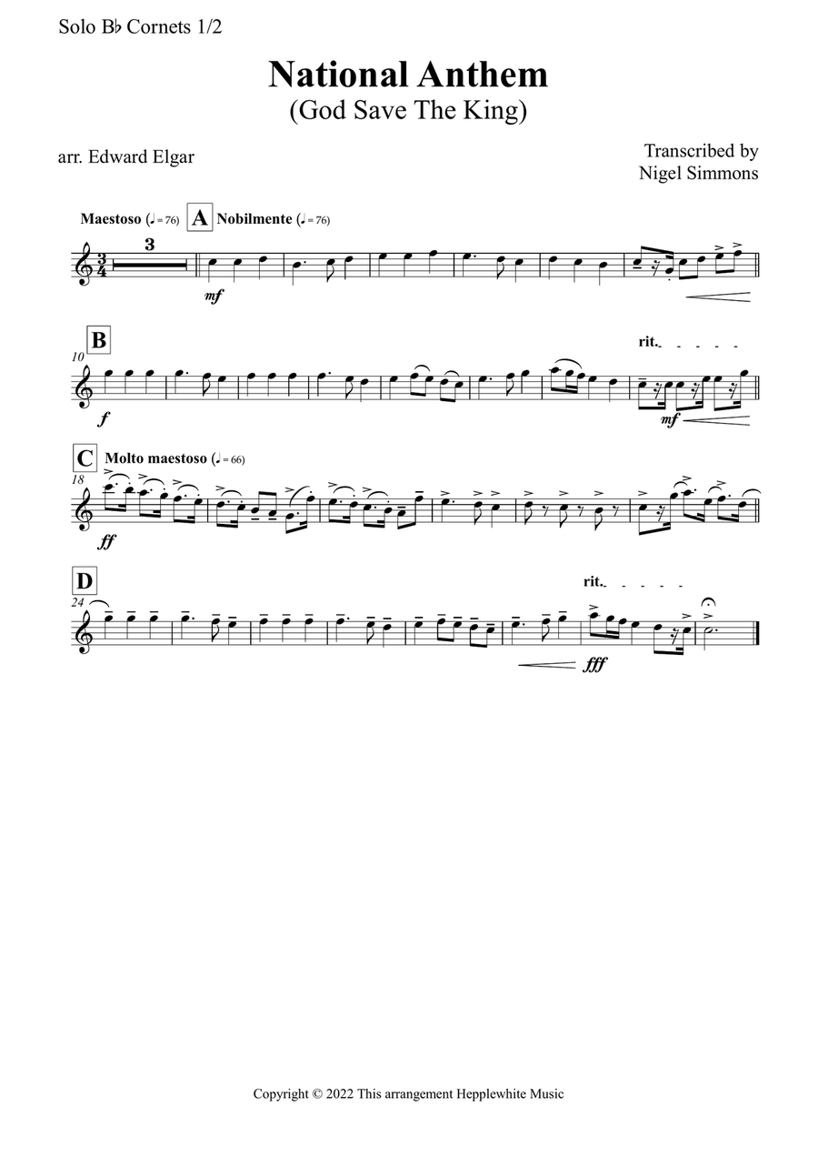 National Anthem: God Save The King Brass Band scores gallery preview page 6