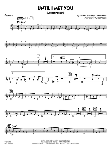 Until I Met You (Corner Pocket) (arr. Mark Taylor) - Trumpet 4