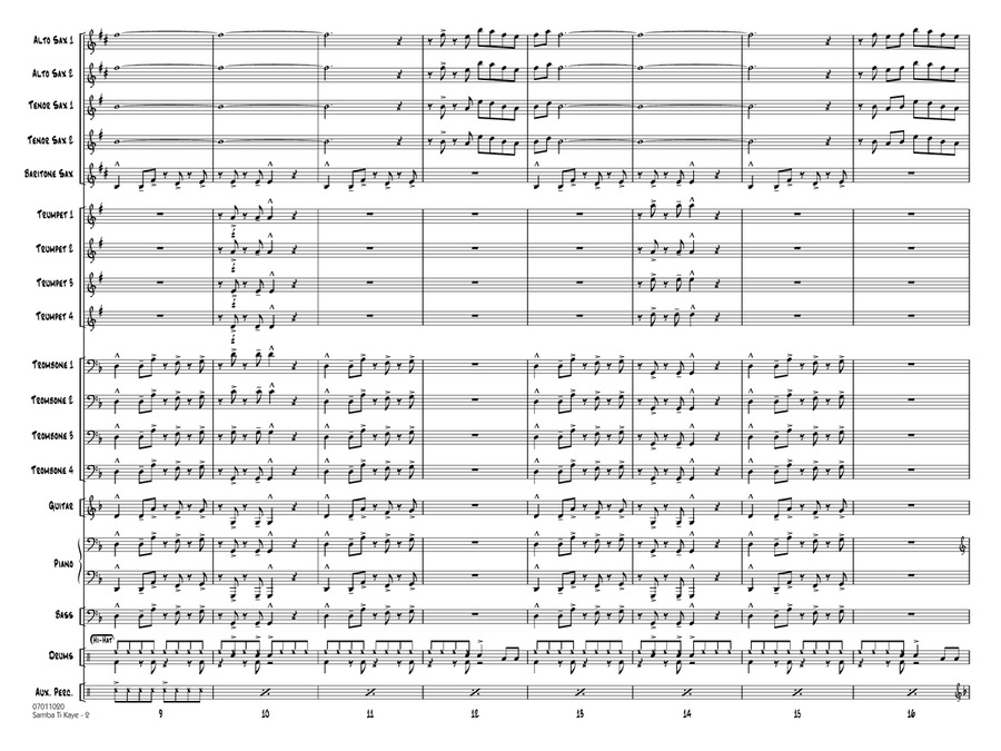 Samba Ti Kaye - Conductor Score (Full Score) Jazz Ensemble scores gallery preview page 2