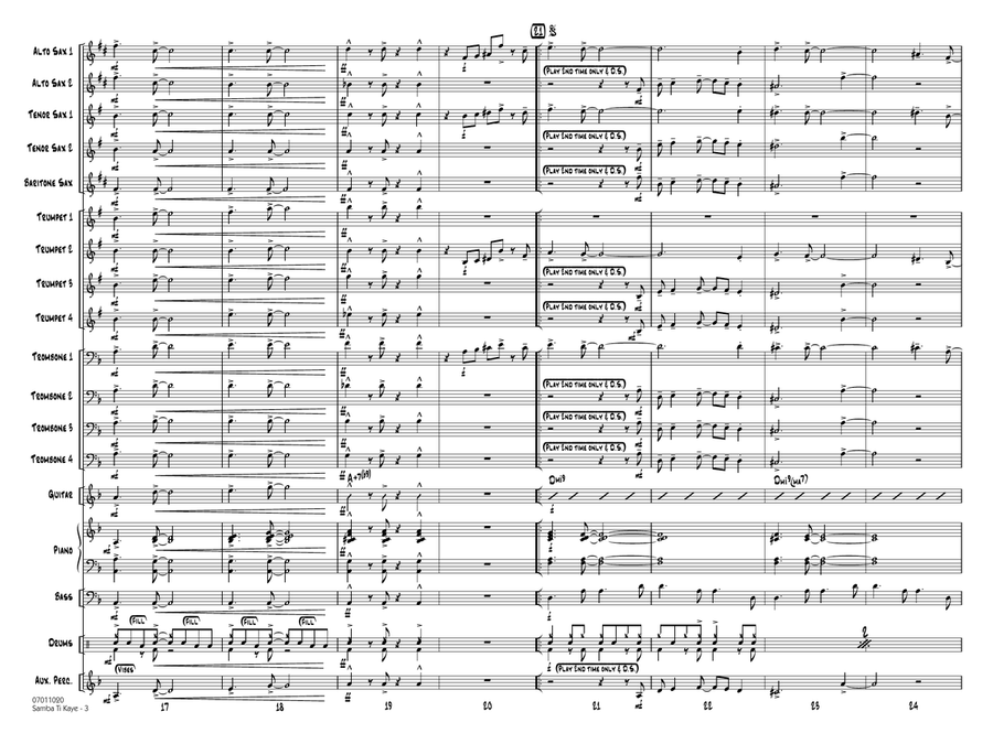 Samba Ti Kaye - Conductor Score (Full Score) Jazz Ensemble scores gallery preview page 3