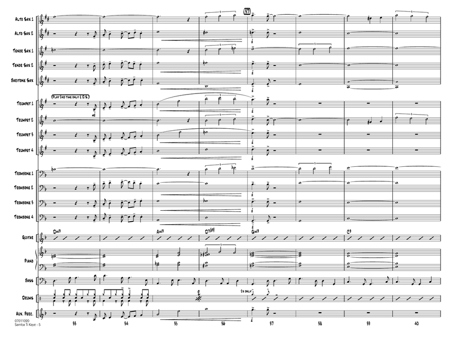 Samba Ti Kaye - Conductor Score (Full Score) Jazz Ensemble scores gallery preview page 5