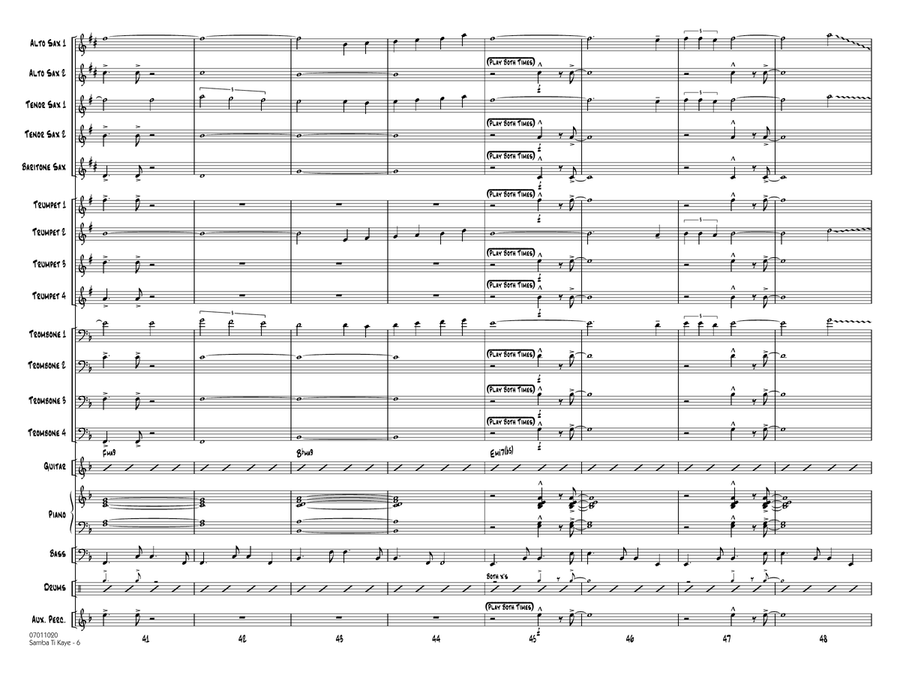 Samba Ti Kaye - Conductor Score (Full Score) Jazz Ensemble scores gallery preview page 6