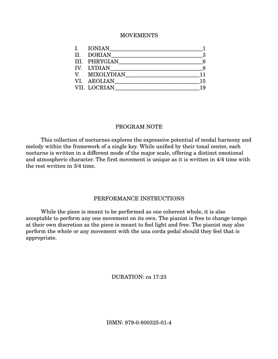 Nocturnes of the Seven Modes Chamber Music scores gallery preview page 2