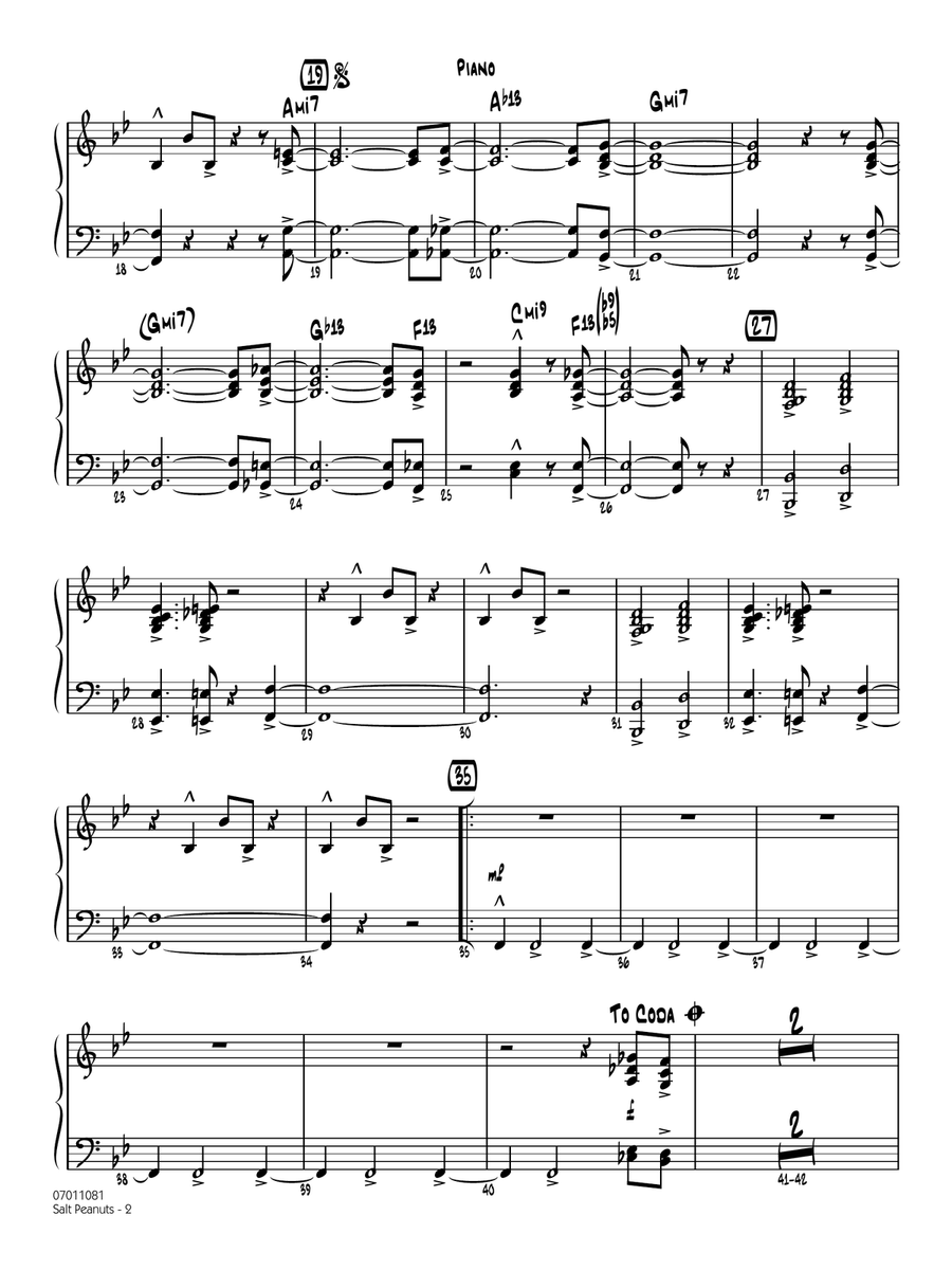 Salt Peanuts (arr. Mark Taylor) - Guitar Jazz Ensemble scores gallery preview page 2