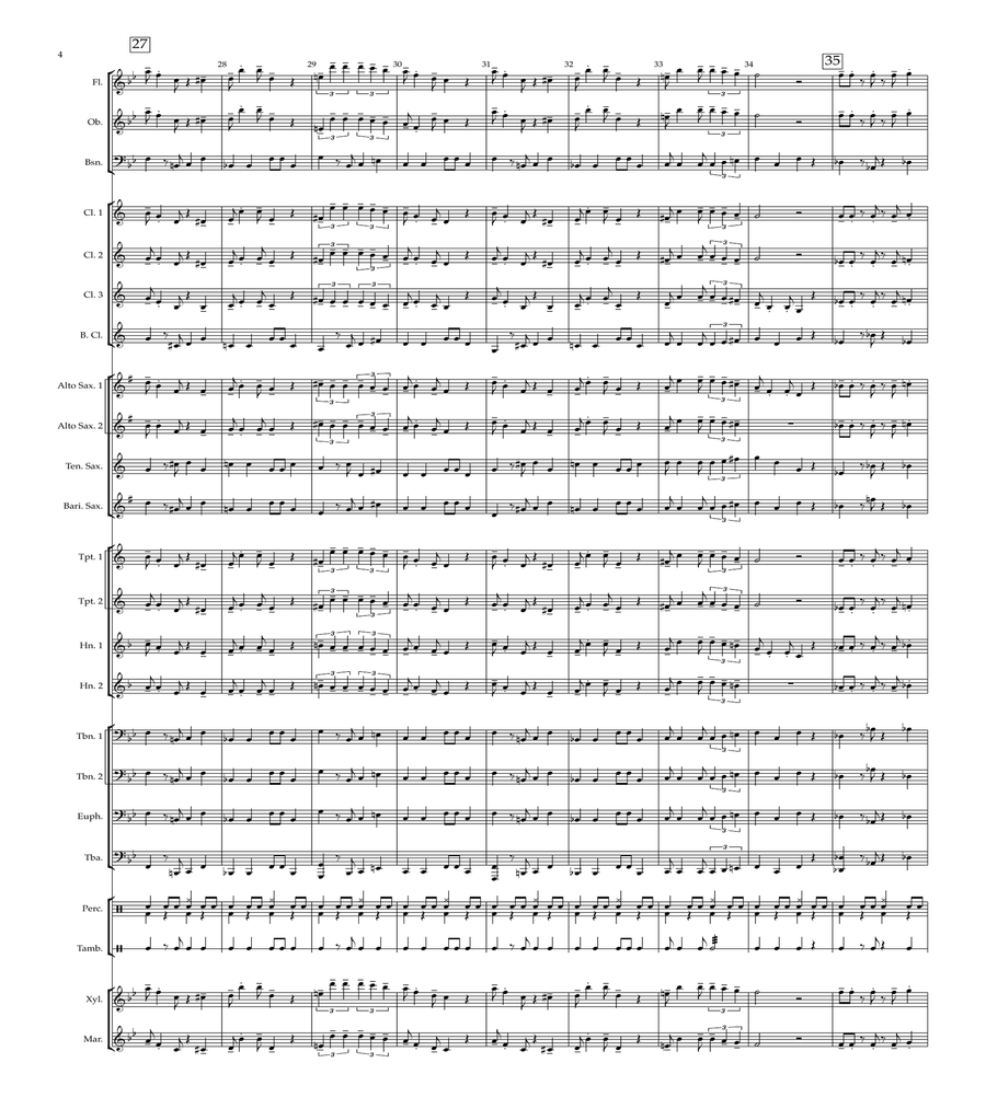 Super Mario Bros Theme Concert Band scores gallery preview page 5