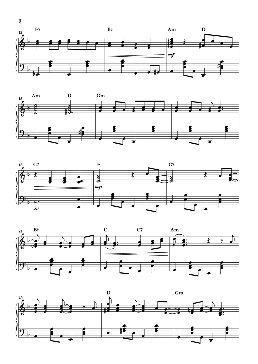 Raindrops Keep Fallin' On My Head Piano Solo scores gallery preview page 2