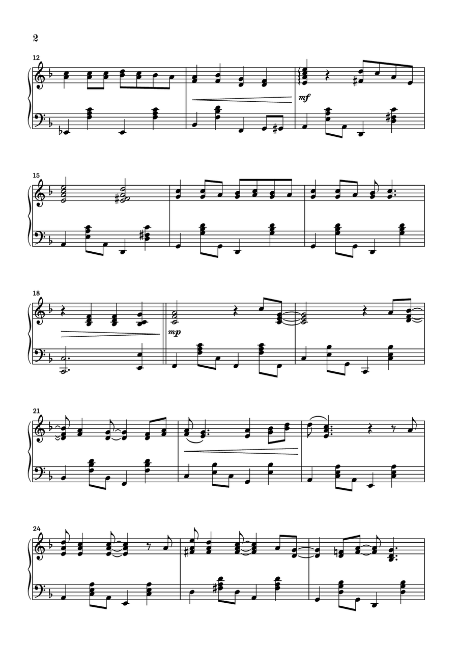 Raindrops Keep Fallin' On My Head Piano Solo scores gallery preview page 2
