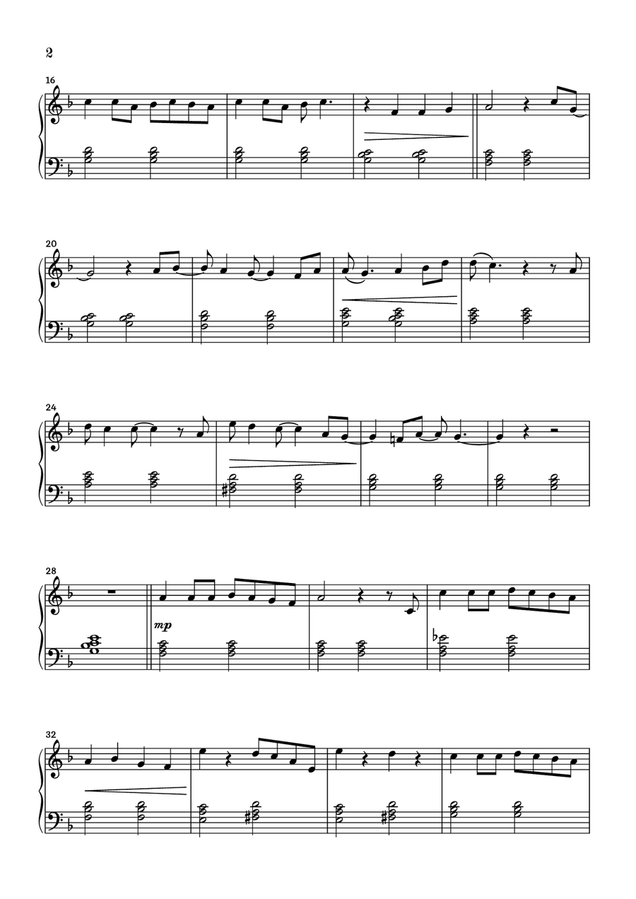 Raindrops Keep Fallin' On My Head Easy Piano scores gallery preview page 2