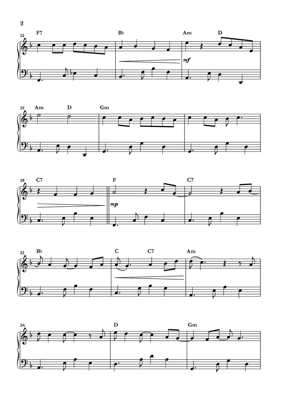 Raindrops Keep Fallin' On My Head Piano Solo scores gallery preview page 2