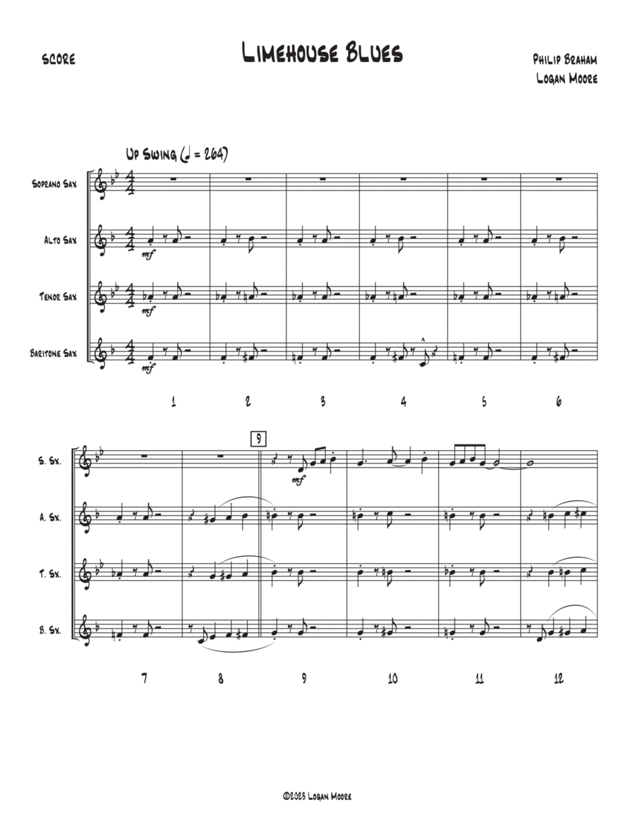 Limehouse Blues Saxophone Quartet scores gallery preview page 1