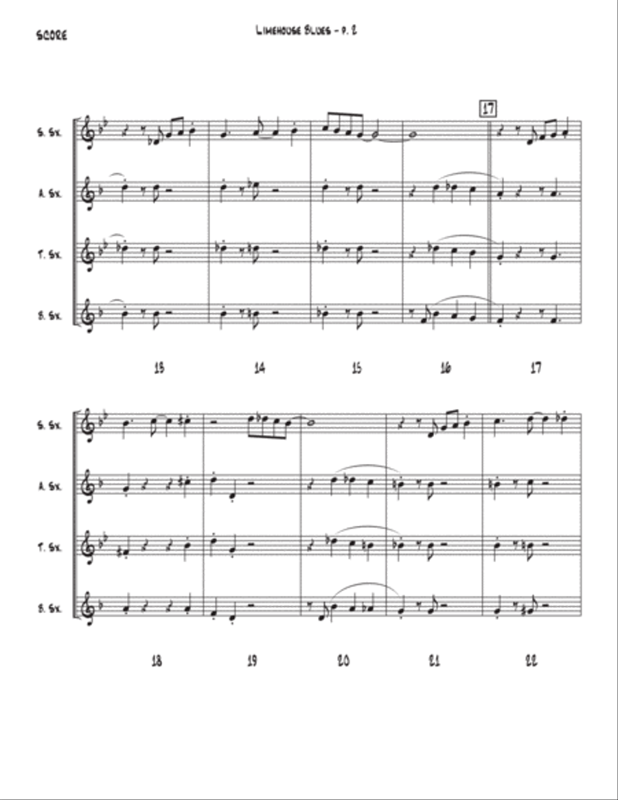 Limehouse Blues Saxophone Quartet scores gallery preview page 2