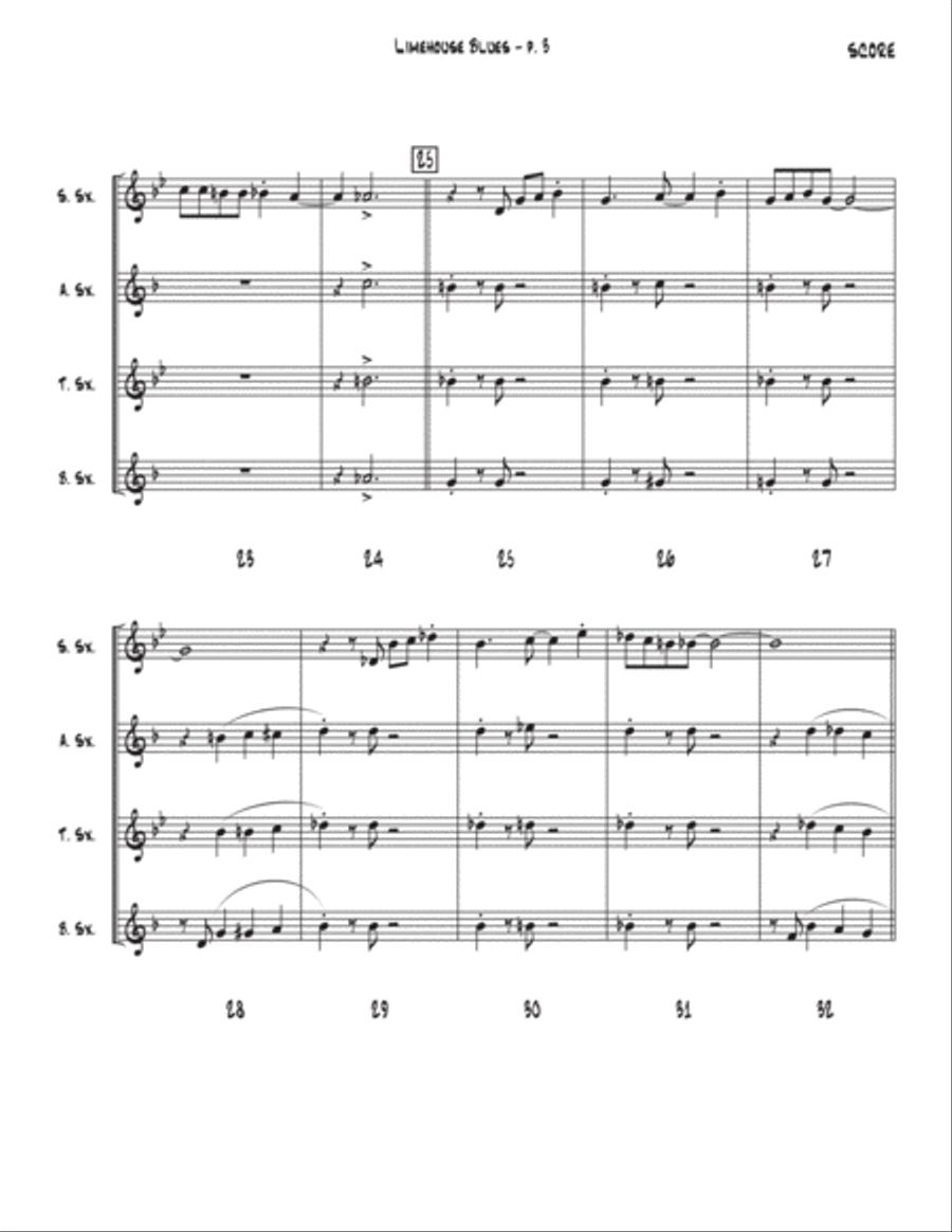 Limehouse Blues Saxophone Quartet scores gallery preview page 3