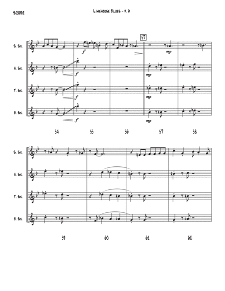 Limehouse Blues Saxophone Quartet scores gallery preview page 6