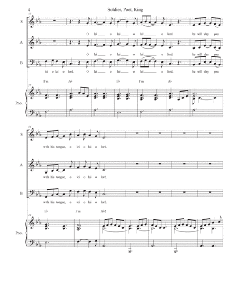 Soldier, Poet, King 3-Part scores gallery preview page 4