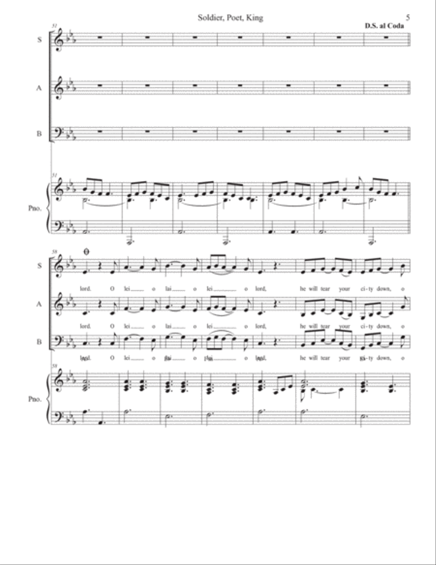 Soldier, Poet, King 3-Part scores gallery preview page 5