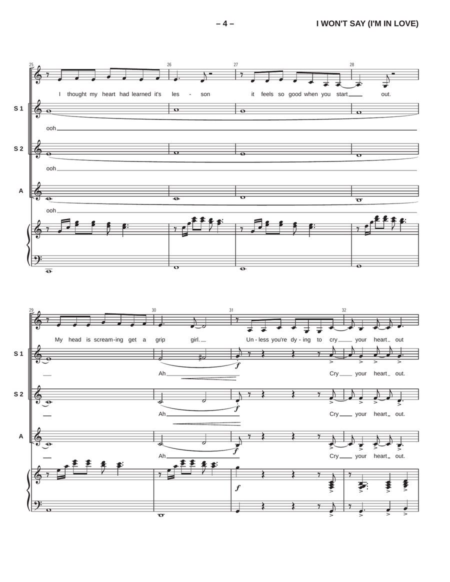 I Won't Say (i'm In Love) SSAA scores gallery preview page 4