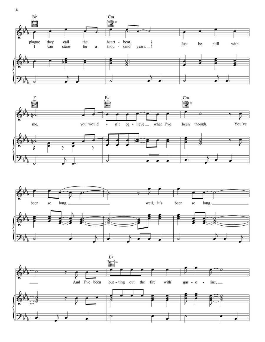 Cat People (Putting Out The Fire) Piano, Vocal, Guitar scores gallery preview page 4