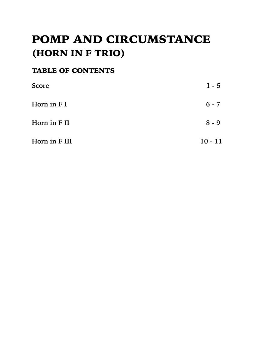 Pomp and Circumstance (Horn in F Trio) Brass Trio scores gallery preview page 4