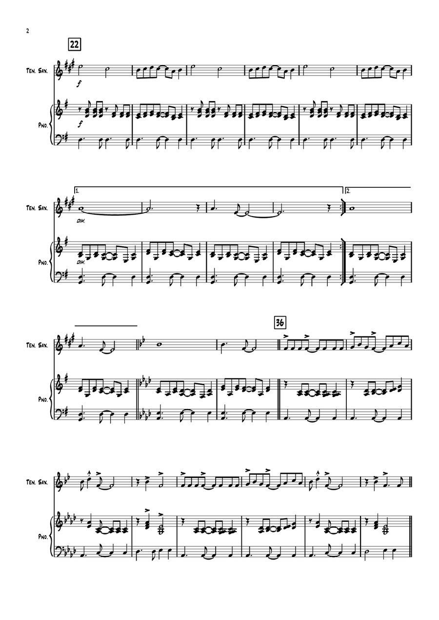 Downtown Downtown Tenor Saxophone scores gallery preview page 2