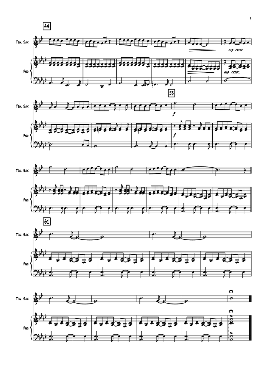 Downtown Downtown Tenor Saxophone scores gallery preview page 3