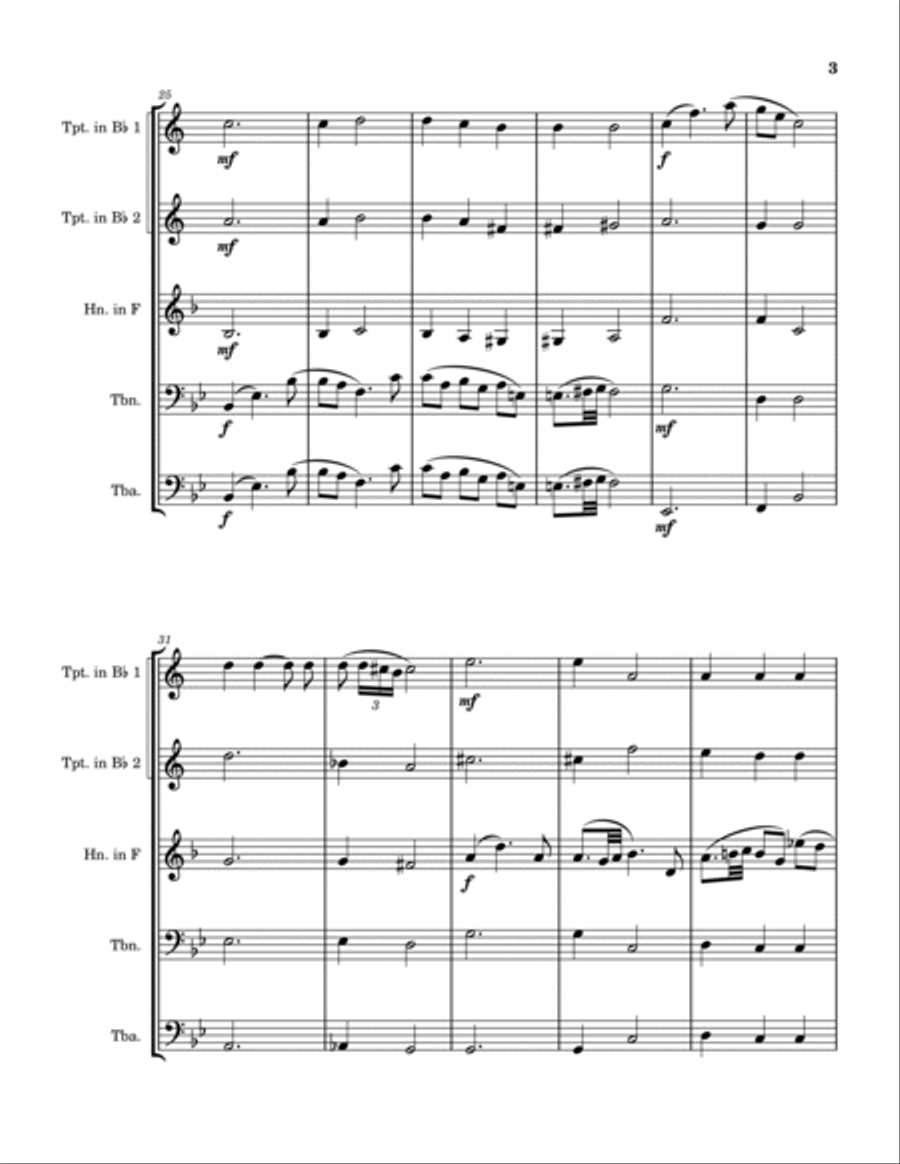 Theme Indiana Jones 3 Brass Quintet scores gallery preview page 3