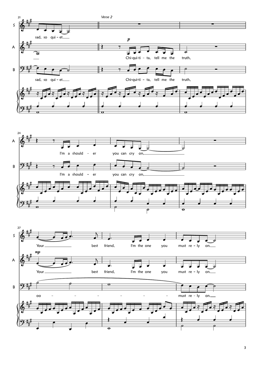 Chiquitita Chiquitita 3-Part scores gallery preview page 3