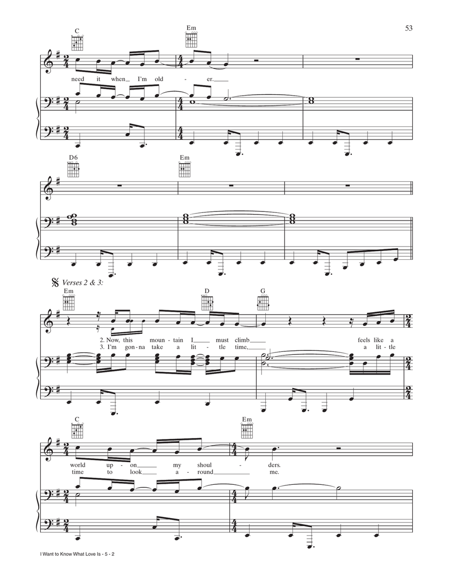 I Want To Know What Love Is (from Rock Of Ages) Piano, Vocal, Guitar scores gallery preview page 2