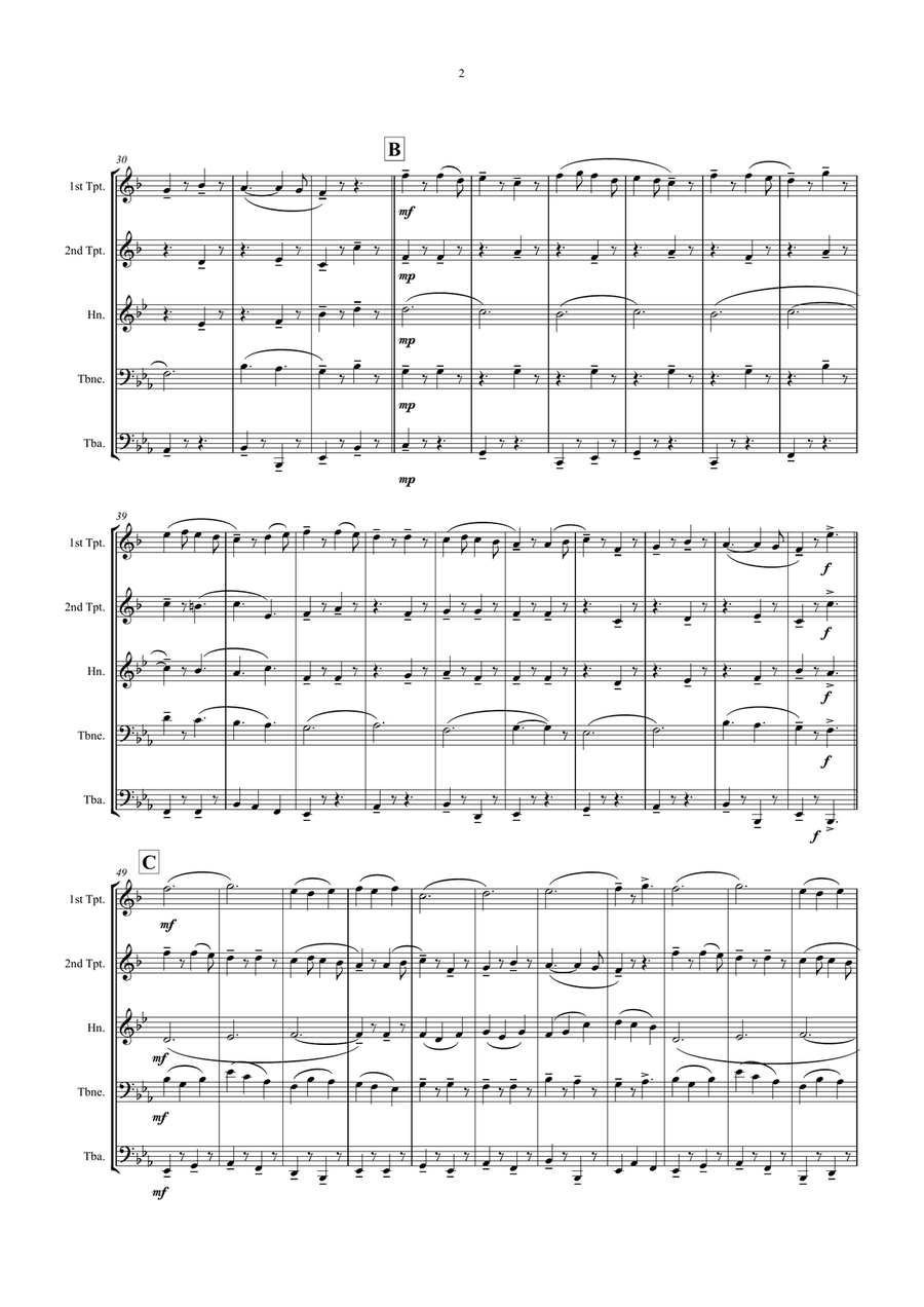 English Country Gardens English Country Gardens Brass Quintet scores gallery preview page 2