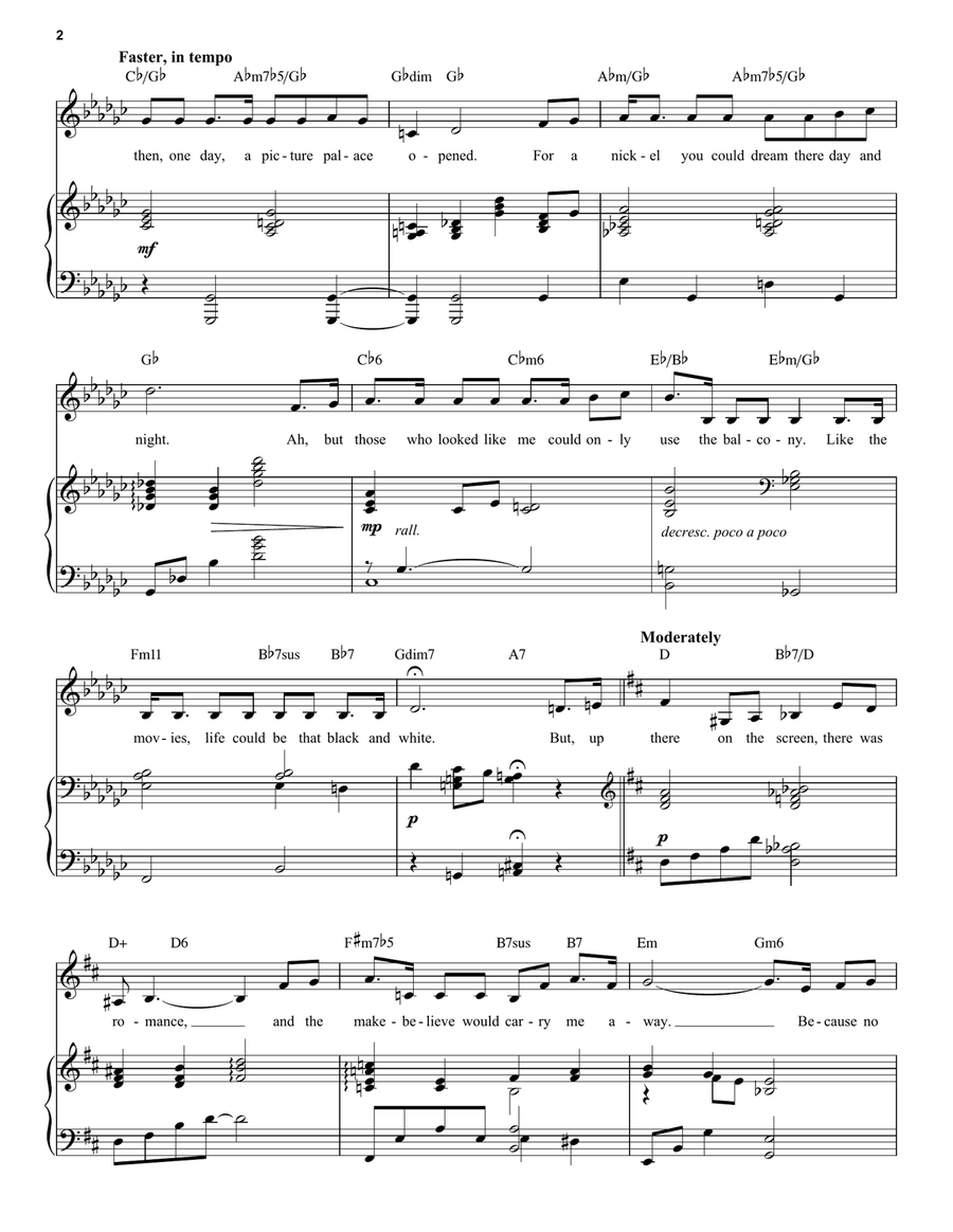 At The Old Majestic Nickel Matinee (from Some Like It Hot) Piano, Vocal, Guitar scores gallery preview page 2