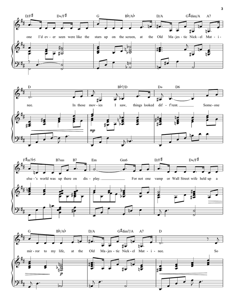 At The Old Majestic Nickel Matinee (from Some Like It Hot) Piano, Vocal, Guitar scores gallery preview page 3