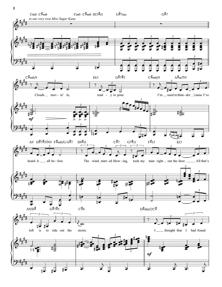 Ride Out The Storm (from Some Like It Hot) Piano, Vocal, Guitar scores gallery preview page 2