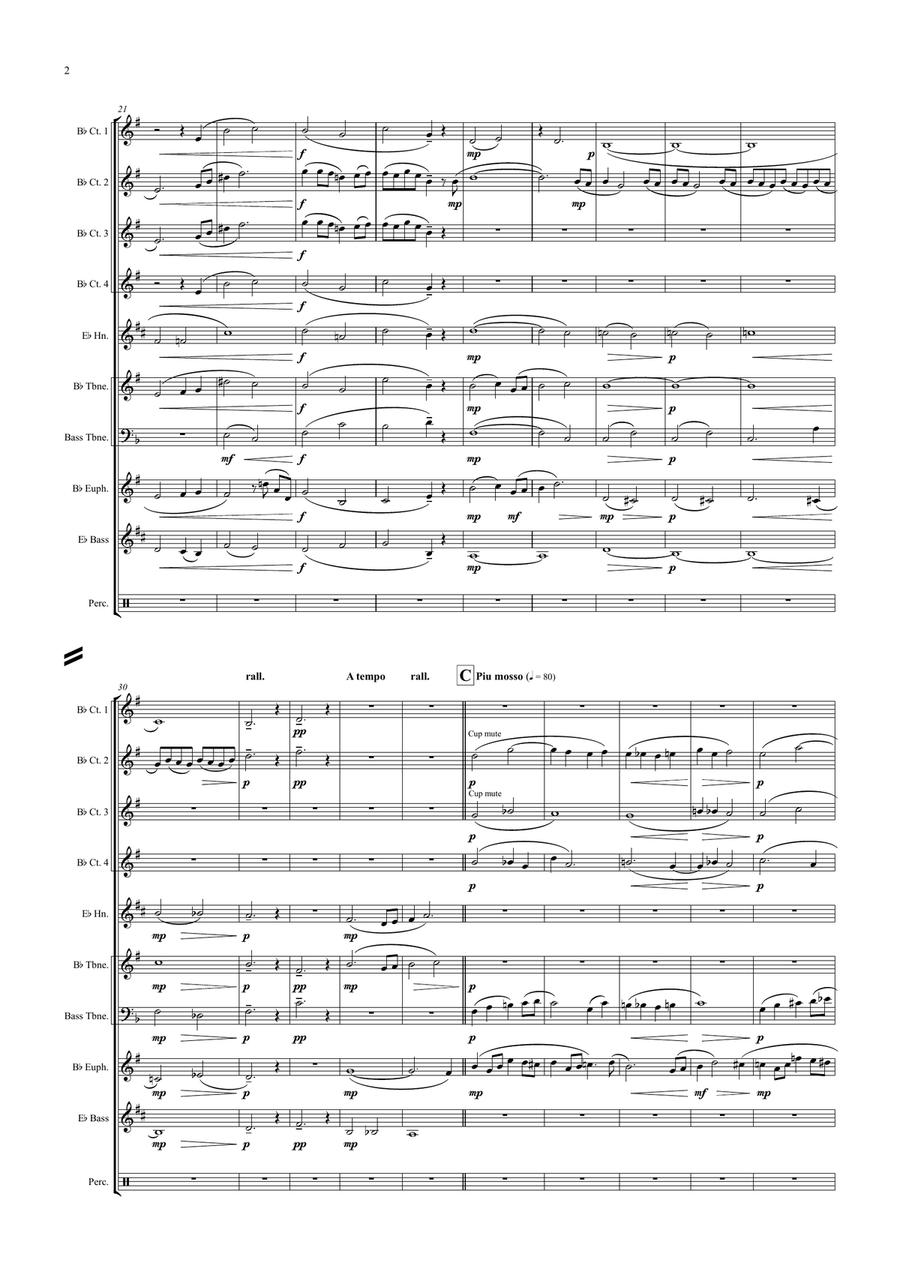 Elegaic Melody No. 2 (Spring) Brass Ensemble scores gallery preview page 2