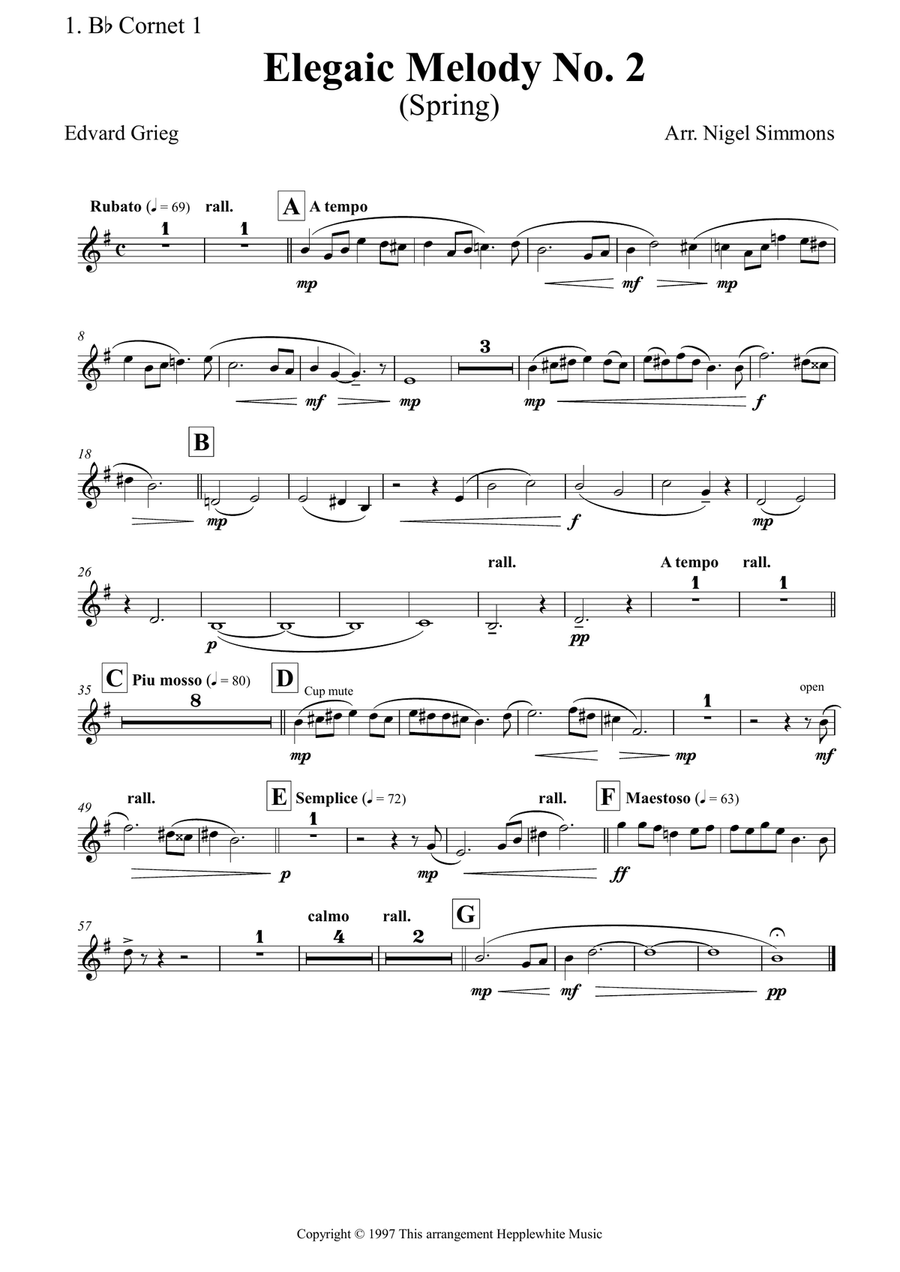 Elegaic Melody No. 2 (Spring) Brass Ensemble scores gallery preview page 5