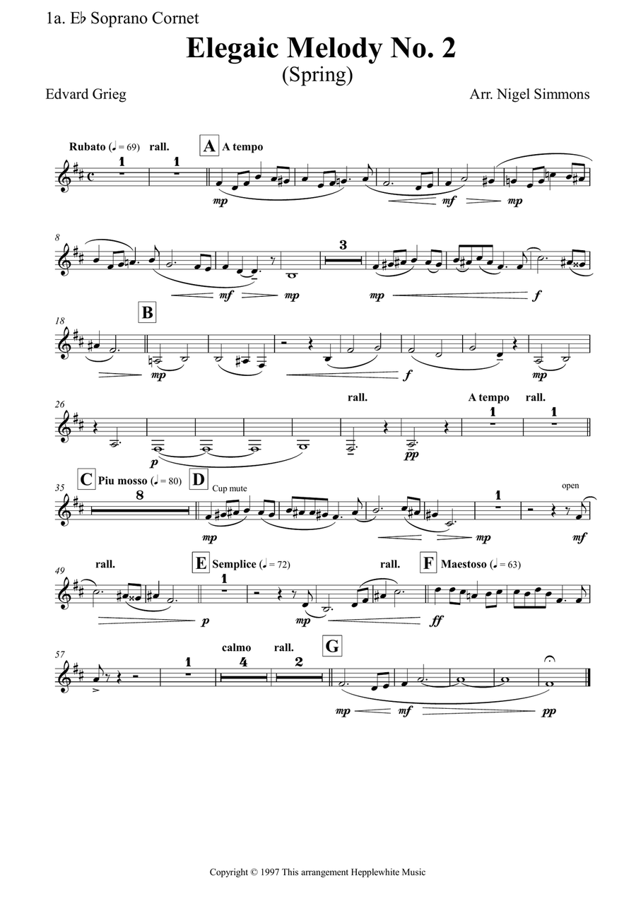Elegaic Melody No. 2 (Spring) Brass Ensemble scores gallery preview page 6