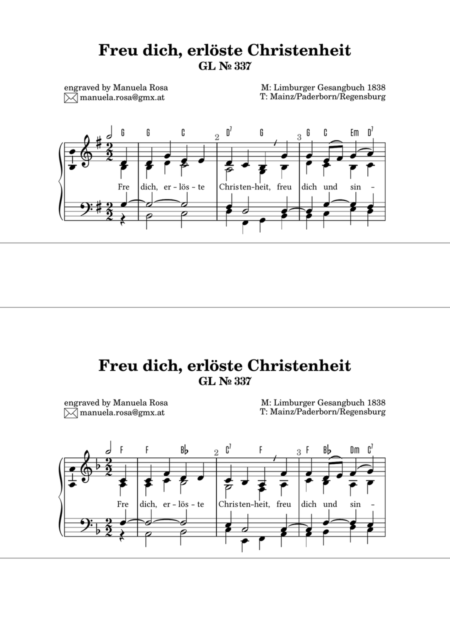 Freu dich, erlöste Christenheit (Gotteslob 337) Piano Solo scores gallery preview page 4