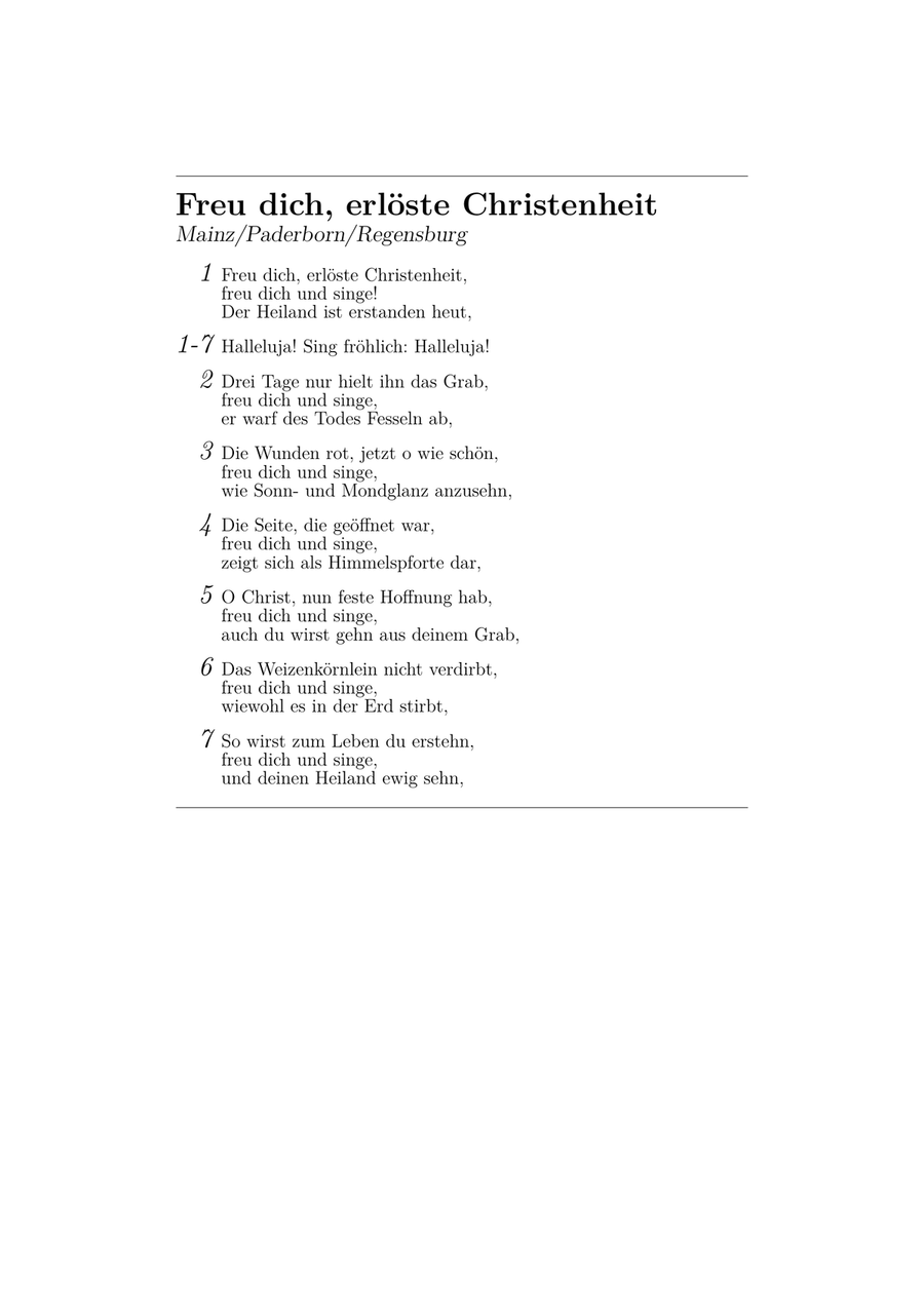 Freu dich, erlöste Christenheit (Gotteslob 337) Piano Solo scores gallery preview page 5