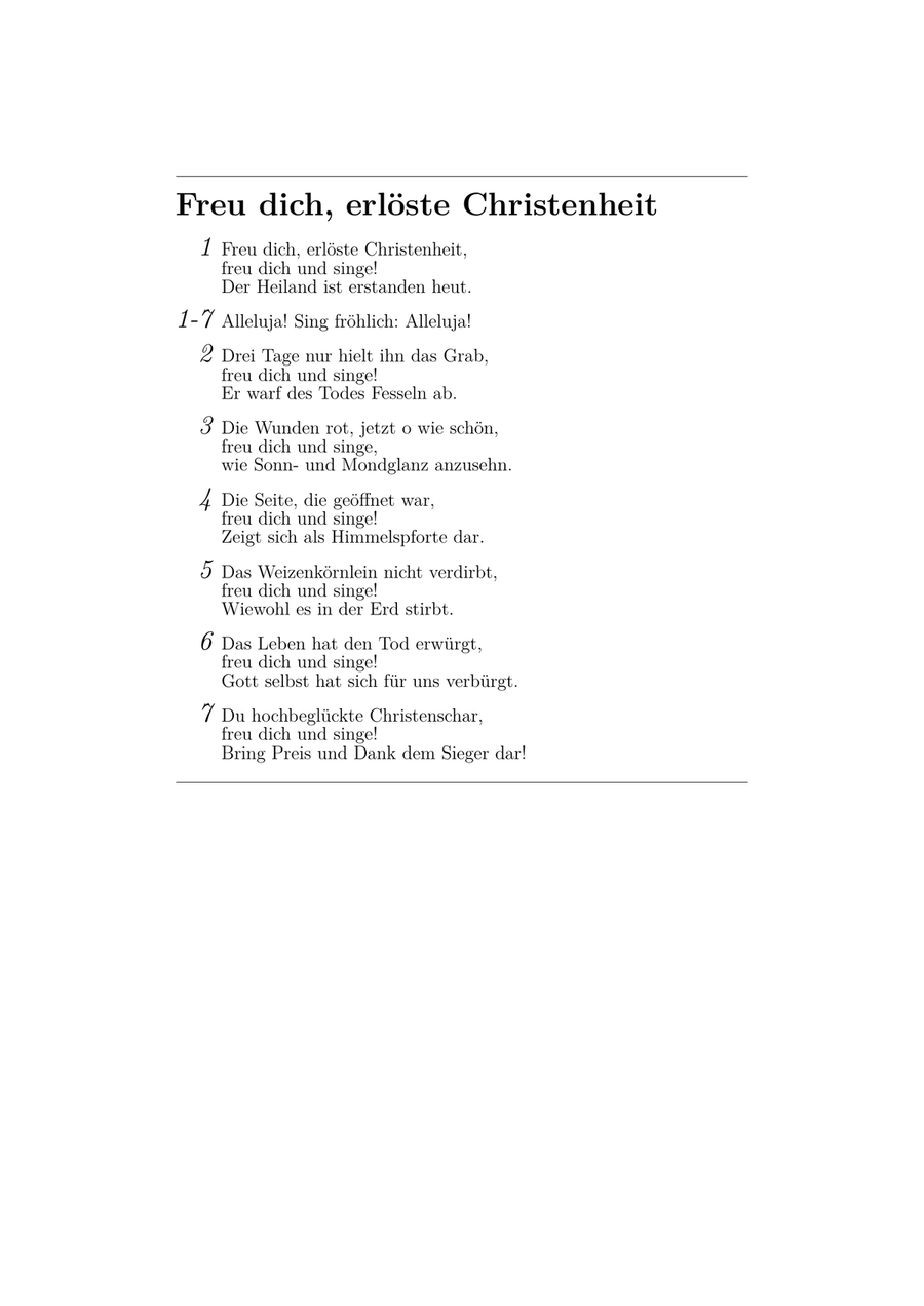 Freu dich, erlöste Christenheit (Gotteslob 337) Piano Solo scores gallery preview page 6