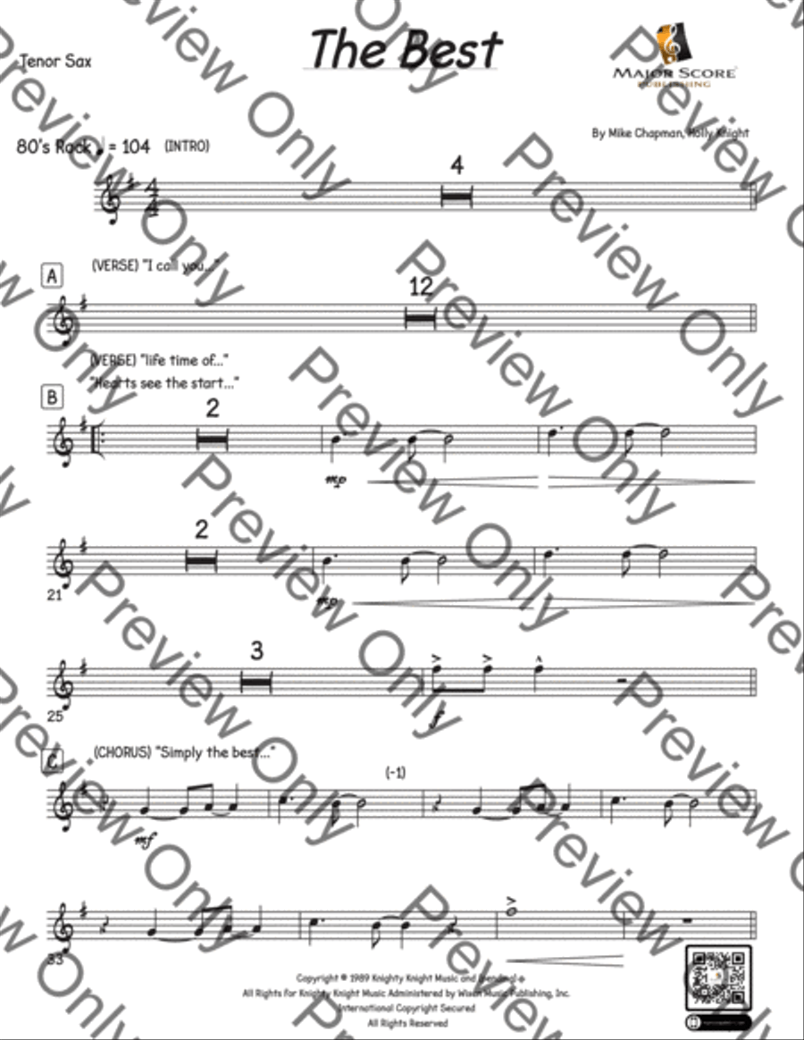 The Best (simply The Best) Jazz Ensemble scores gallery preview page 6