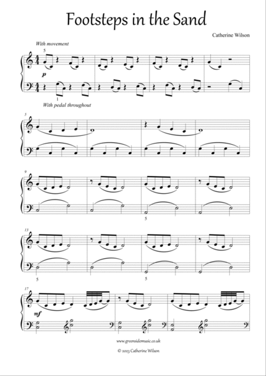 Footsteps in the Sand Piano Solo scores gallery preview page 2
