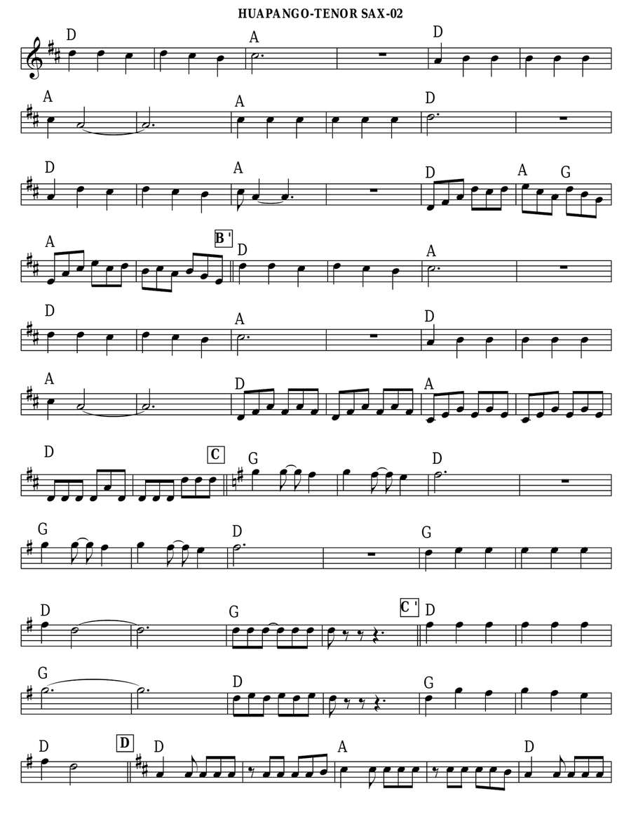 Huapango Huapango Tenor Saxophone scores gallery preview page 2