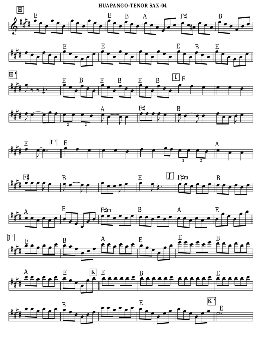 Huapango Huapango Tenor Saxophone scores gallery preview page 4