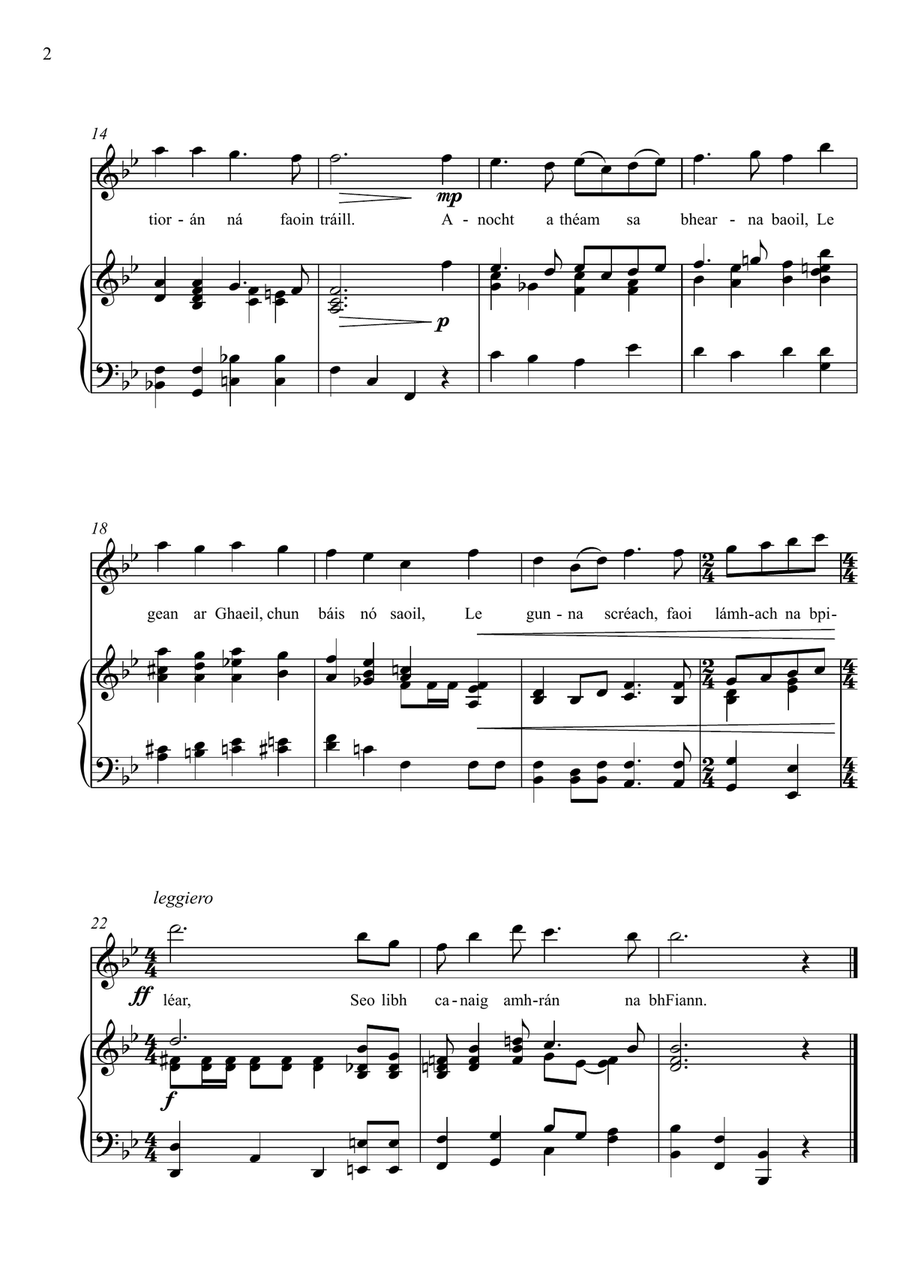 Irish National Anthem for Flute & Piano with lyrics Flute Solo scores gallery preview page 2