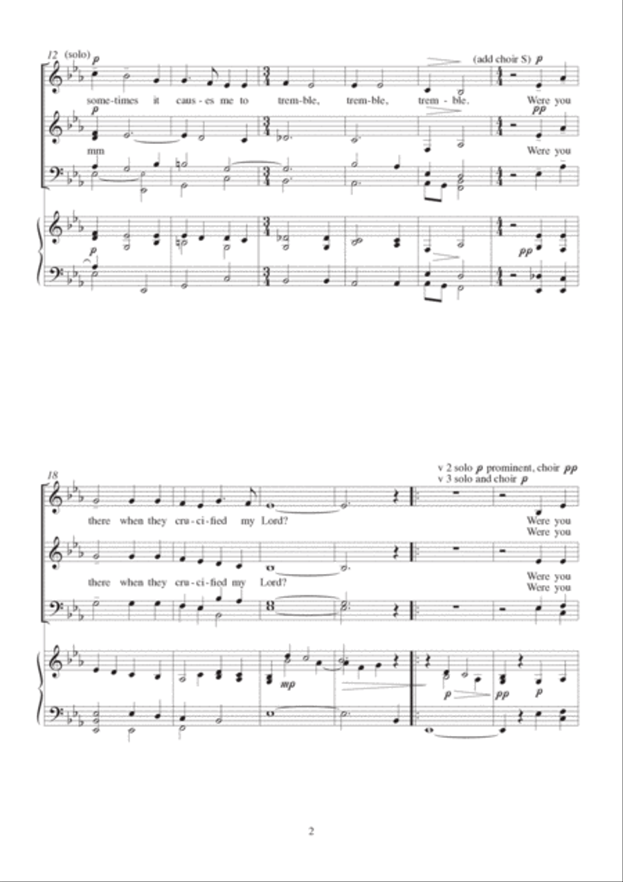 Were you there when they crucified my Lord? Choir scores gallery preview page 2