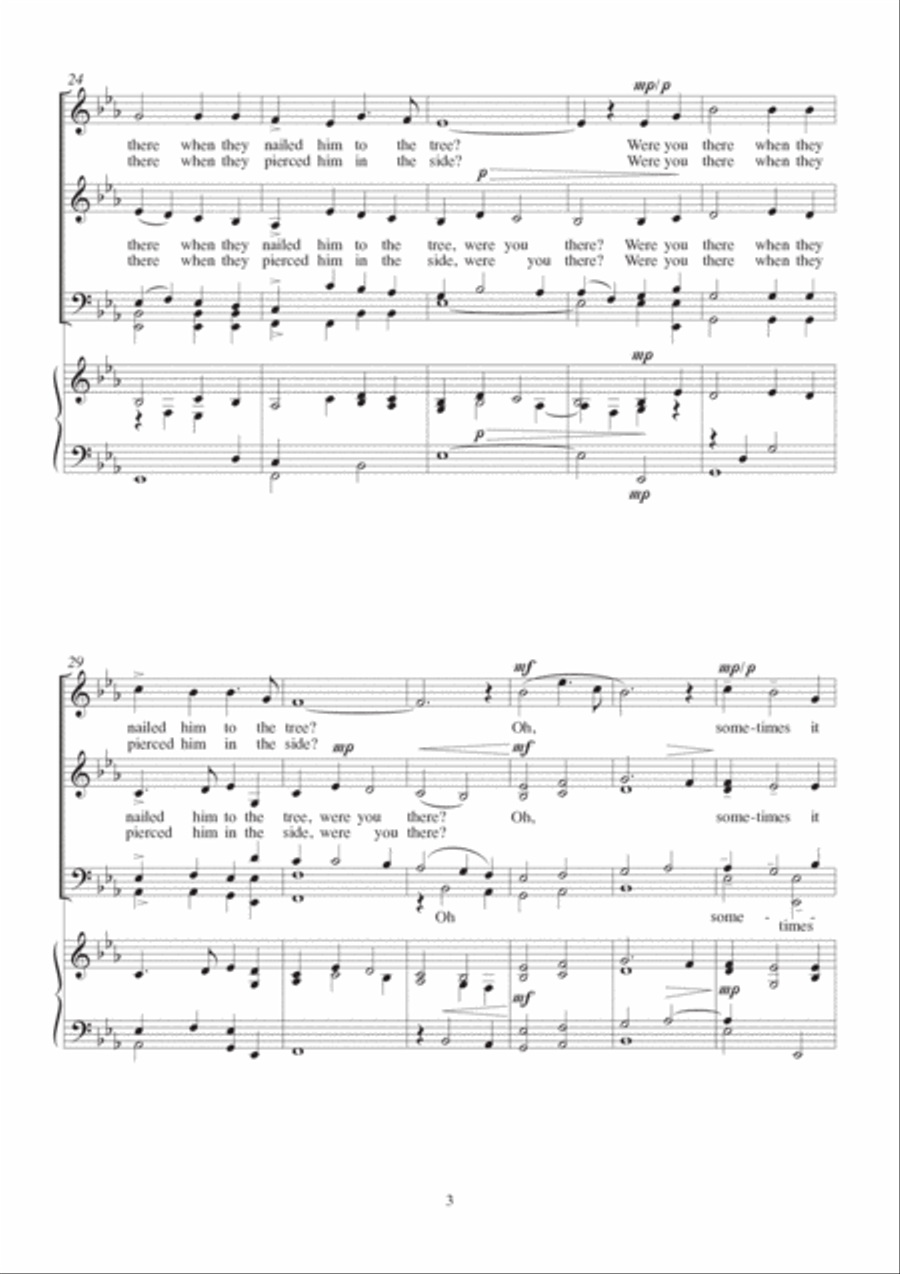 Were you there when they crucified my Lord? Choir scores gallery preview page 3