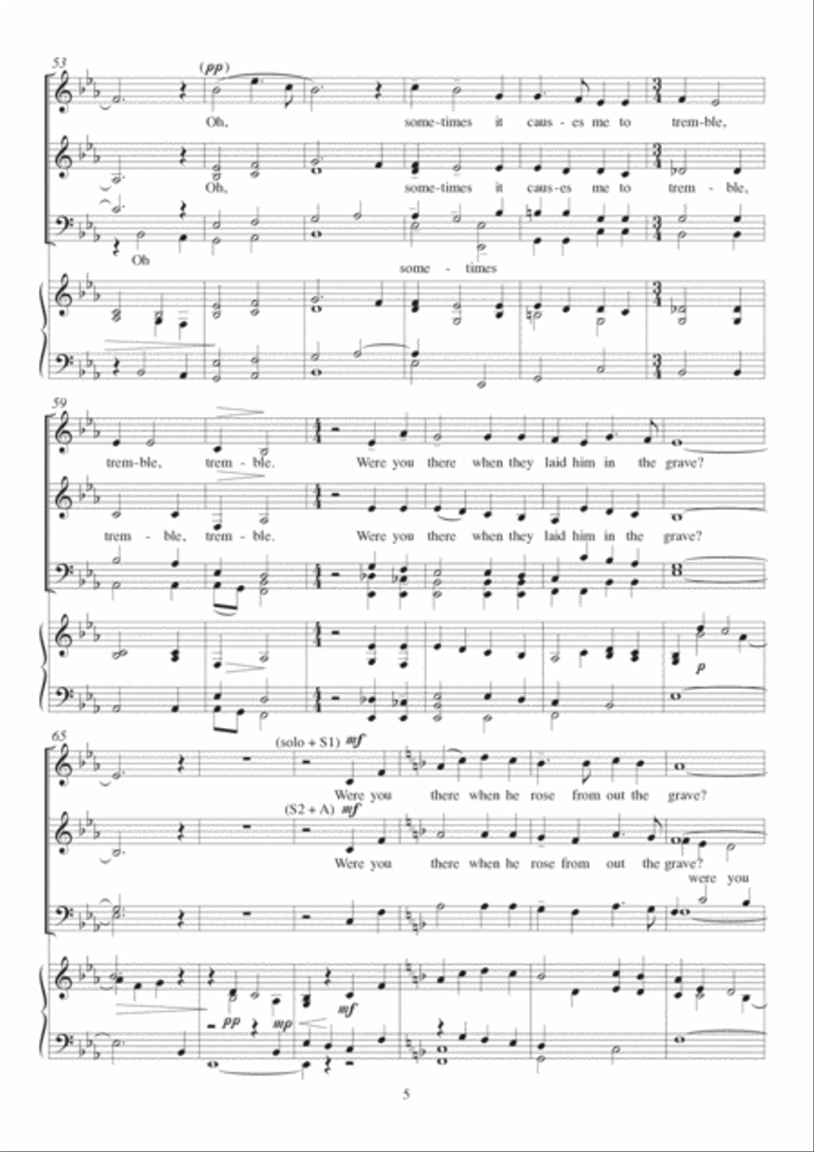 Were you there when they crucified my Lord? Choir scores gallery preview page 5