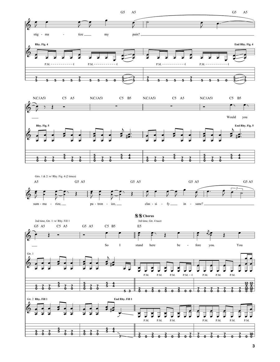 Room Of Mirrors Room Of Mirrors Electric Guitar scores gallery preview page 3