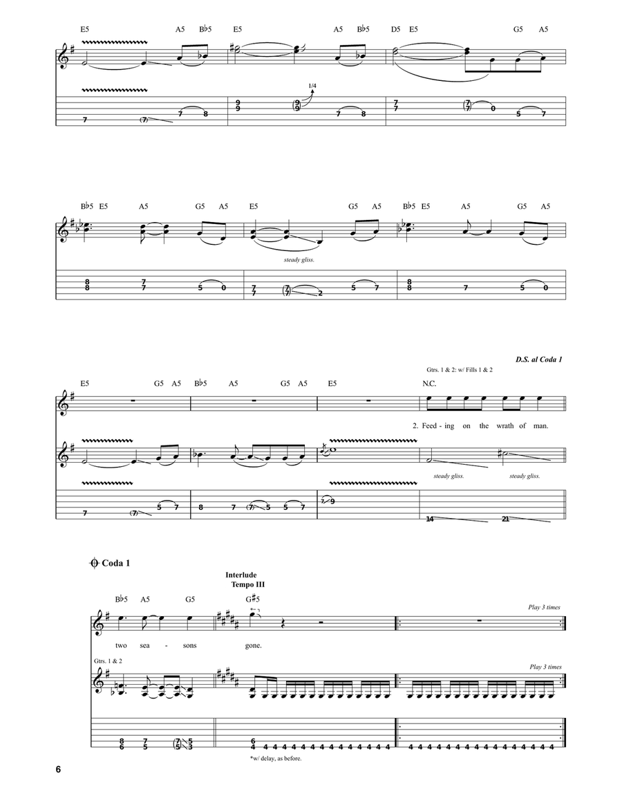 72 Seasons 72 Seasons Electric Guitar scores gallery preview page 6