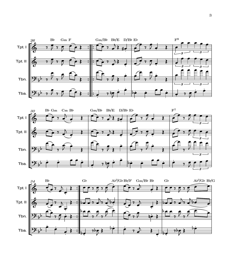 Super Mario Bros Theme Brass Quartet scores gallery preview page 3