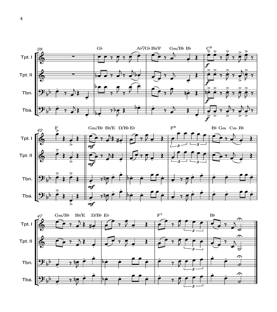 Super Mario Bros Theme Brass Quartet scores gallery preview page 4